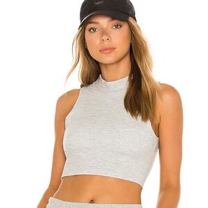 alo Micro Waffle Comfort Bra Tank in Dove Heather Grey